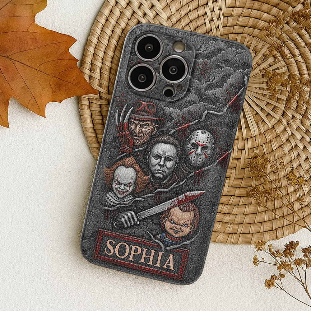 Scary Characters - Personalized Leather Phone Case