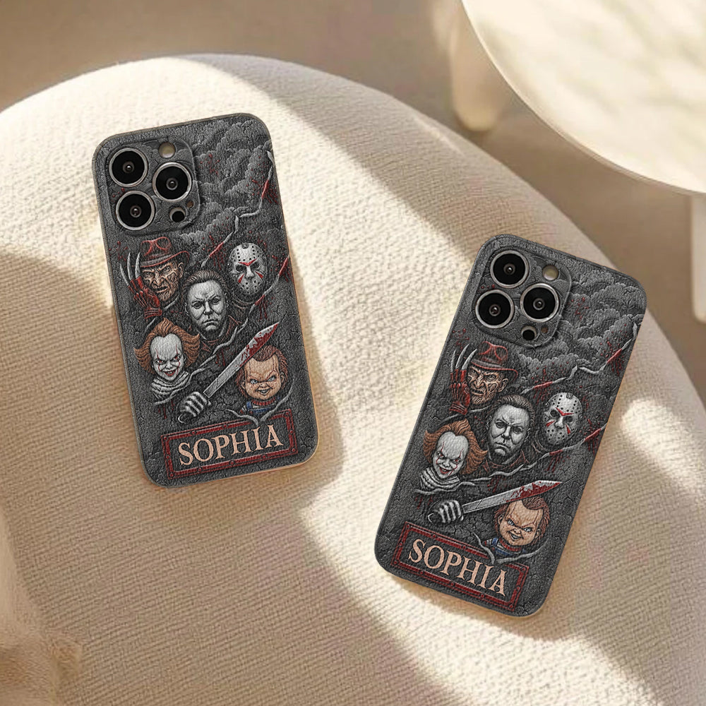 Scary Characters - Personalized Leather Phone Case