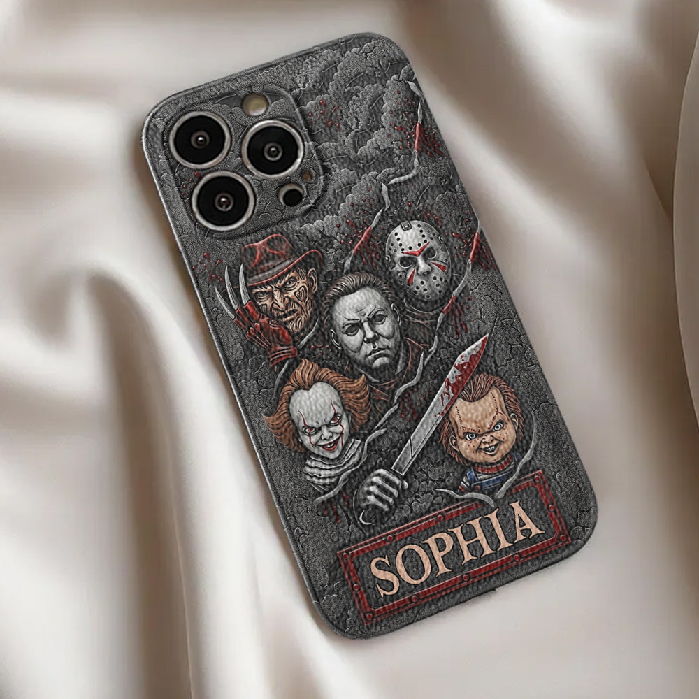 Scary Characters - Personalized Leather Phone Case