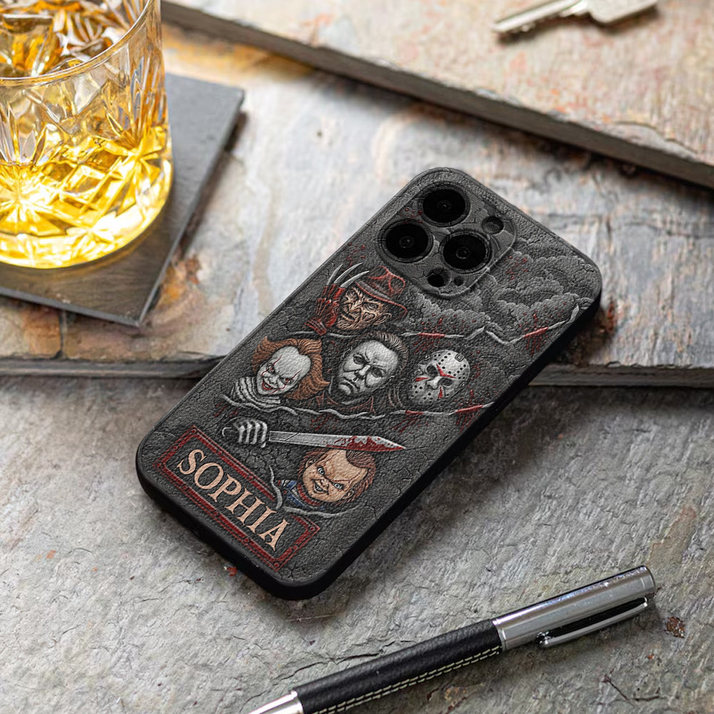 Scary Characters - Personalized Leather Phone Case