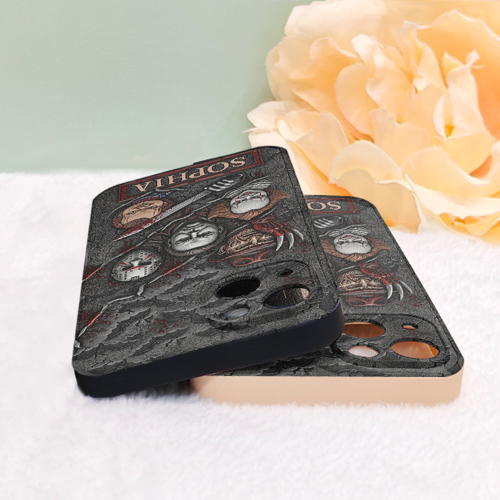 Scary Characters - Personalized Leather Phone Case
