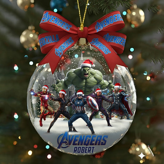 Merry Christmas Our Heroes - Personalized Marvelous Universe Ornament