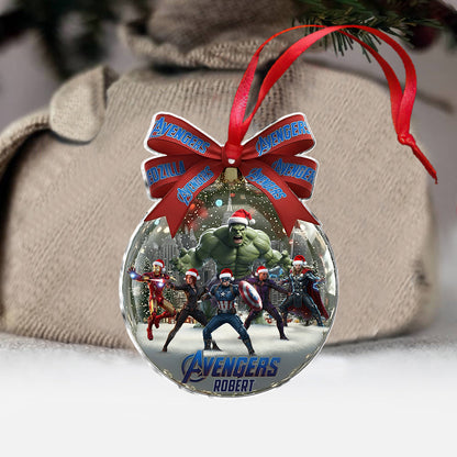 Merry Christmas Our Heroes - Personalized Marvelous Universe Ornament