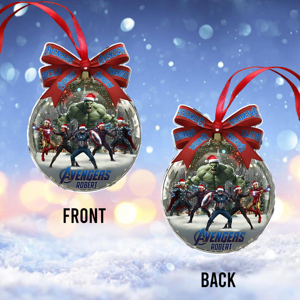 Merry Christmas Our Heroes - Personalized Marvelous Universe Ornament