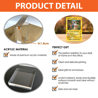 Father's Day Anime Card - Personalized Monster Trainer Custom Shaped Acrylic Plaque