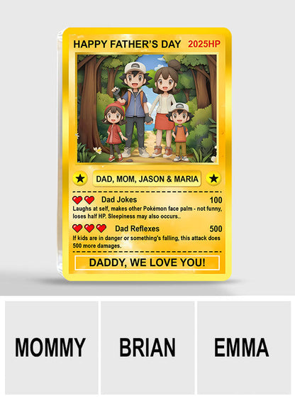 Father's Day Anime Card - Personalized Monster Trainer Custom Shaped Acrylic Plaque