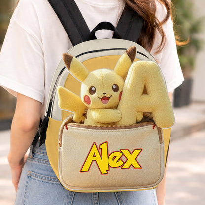 Always Have Your Back - Personalized Monster Trainer Changeable Leather Patch Backpack