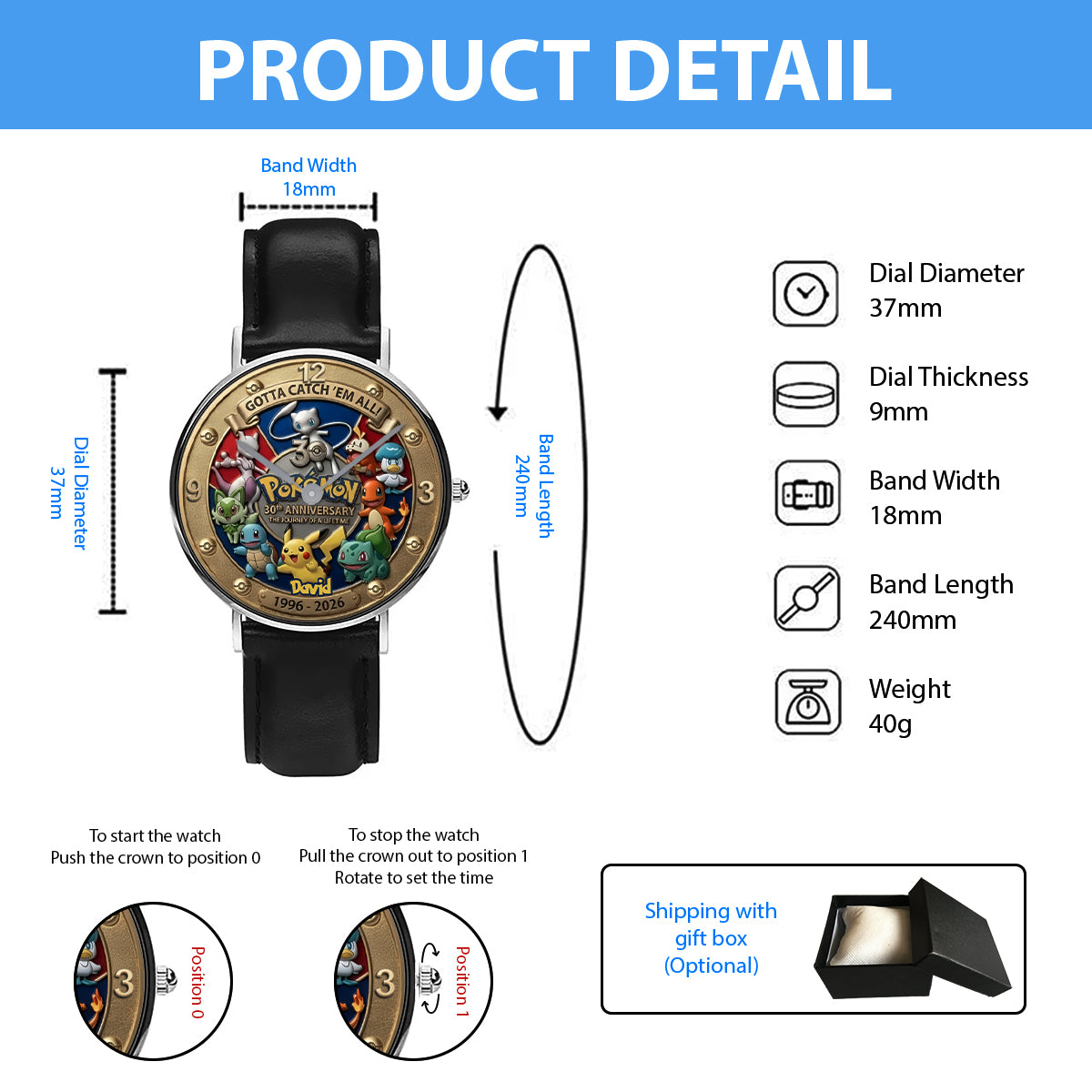 30th Anniversary - Personalized Monster Trainer Hand Watch