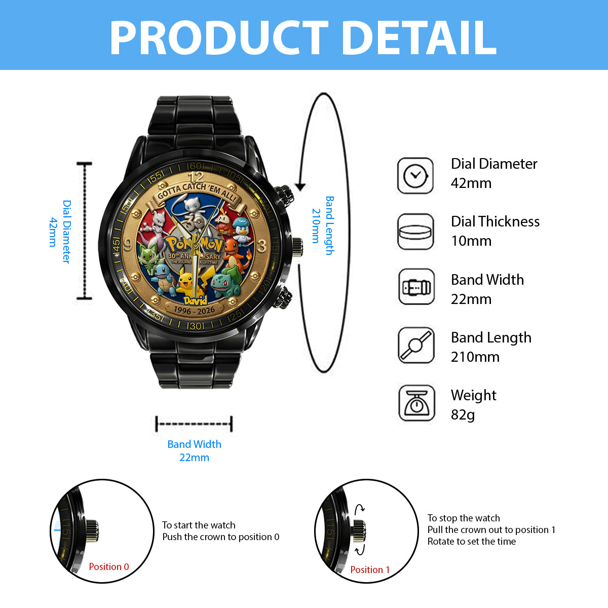 30th Anniversary - Personalized Monster Trainer Hand Watch