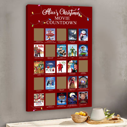 Christmas Movie Countdown - Personalized Christmas Scratch-Off Poster