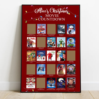 Christmas Movie Countdown - Personalized Christmas Scratch-Off Poster