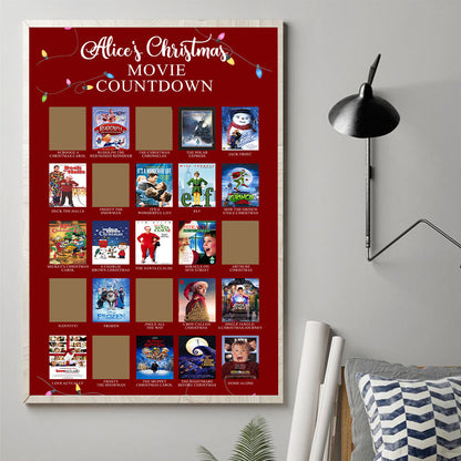 Christmas Movie Countdown - Personalized Christmas Scratch-Off Poster