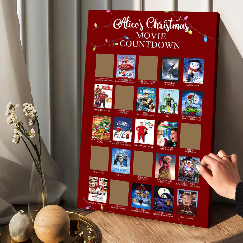 Christmas Movie Countdown - Personalized Christmas Scratch-Off Poster
