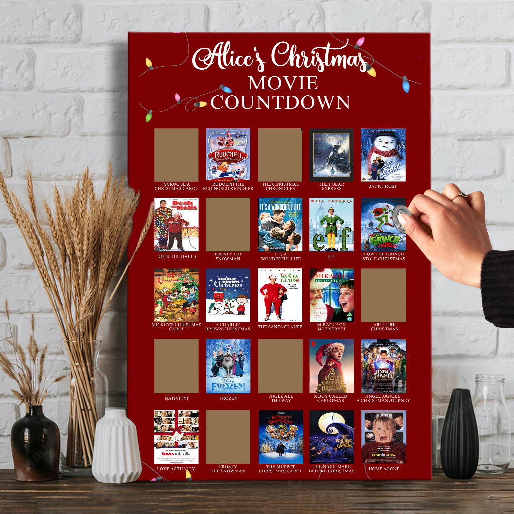 Christmas Movie Countdown - Personalized Christmas Scratch-Off Poster