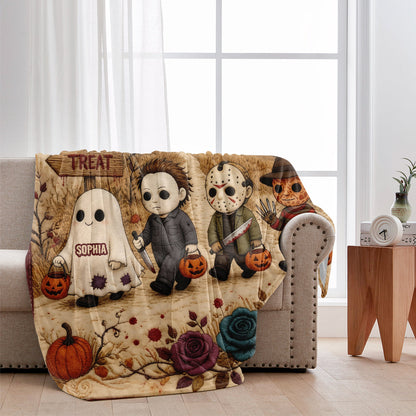 Trick Or Treat - Personalized Horror Character Blanket