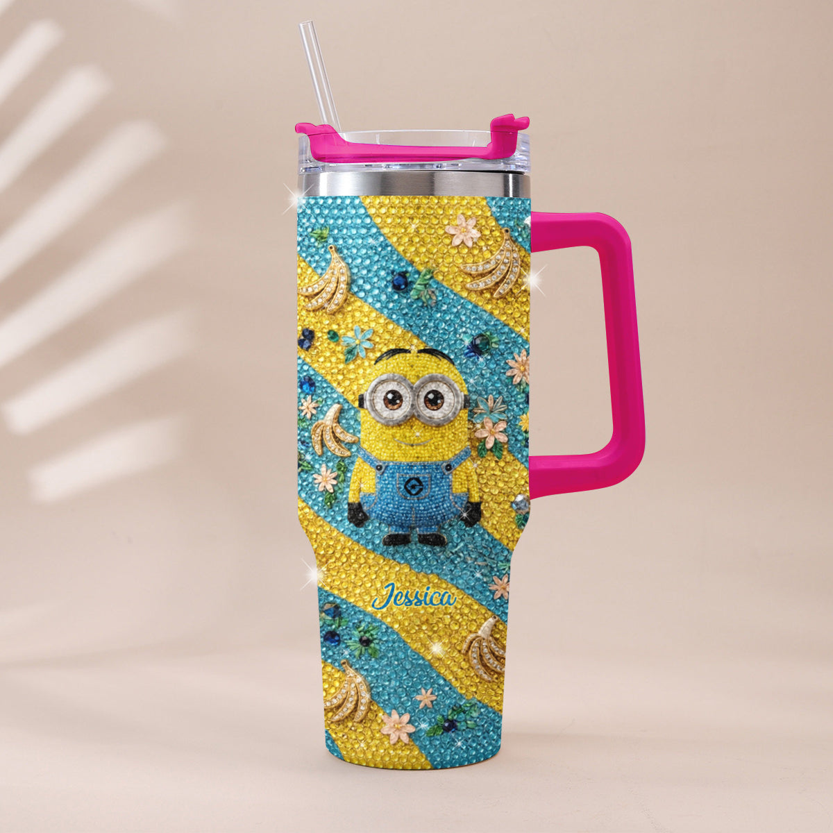 Tulaliloo Ti Amo - Personalized Despicable Me Rhinestone Tumbler With Plush Charm