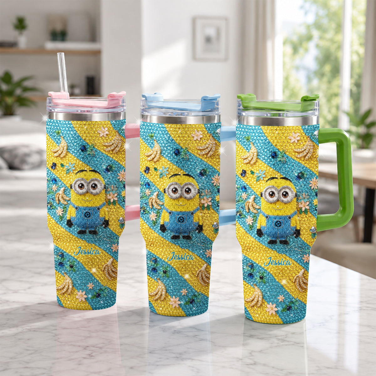 Tulaliloo Ti Amo - Personalized Despicable Me Rhinestone Tumbler With Plush Charm