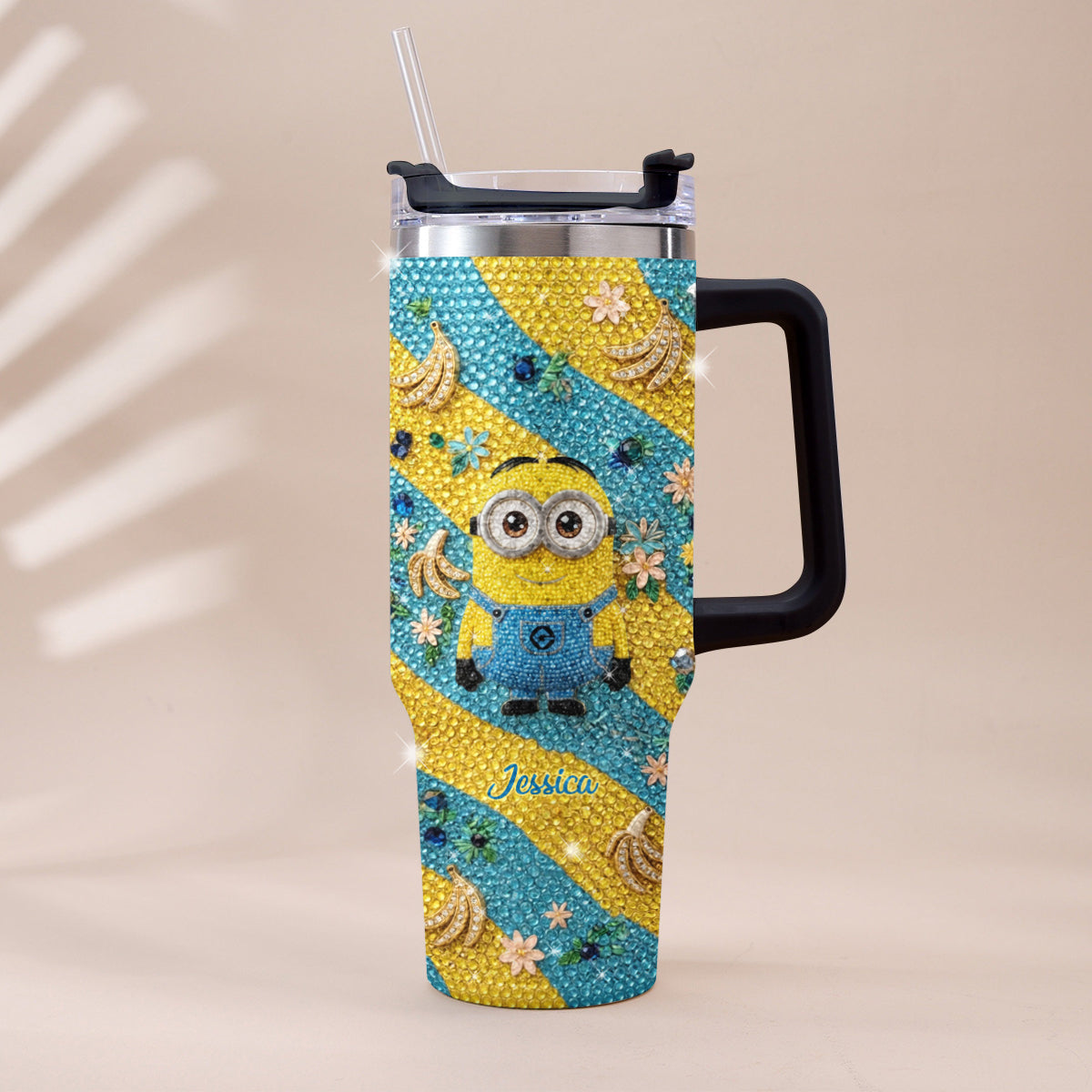 Tulaliloo Ti Amo - Personalized Despicable Me Rhinestone Tumbler With Plush Charm