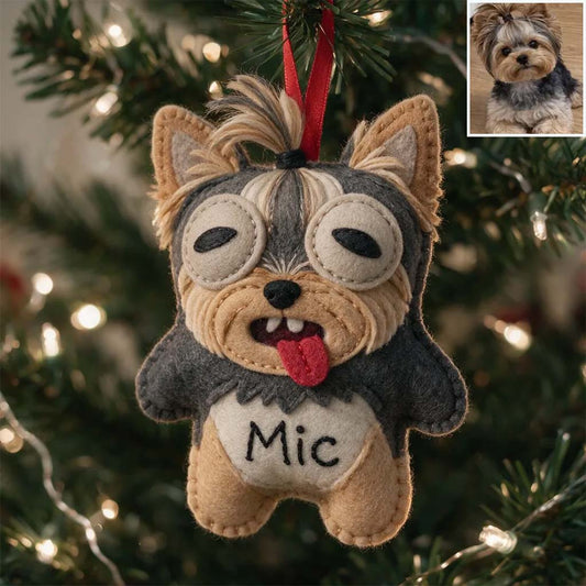 Cute & Fun Monster Pet Ornament - Personalized Dog Plush Ornament