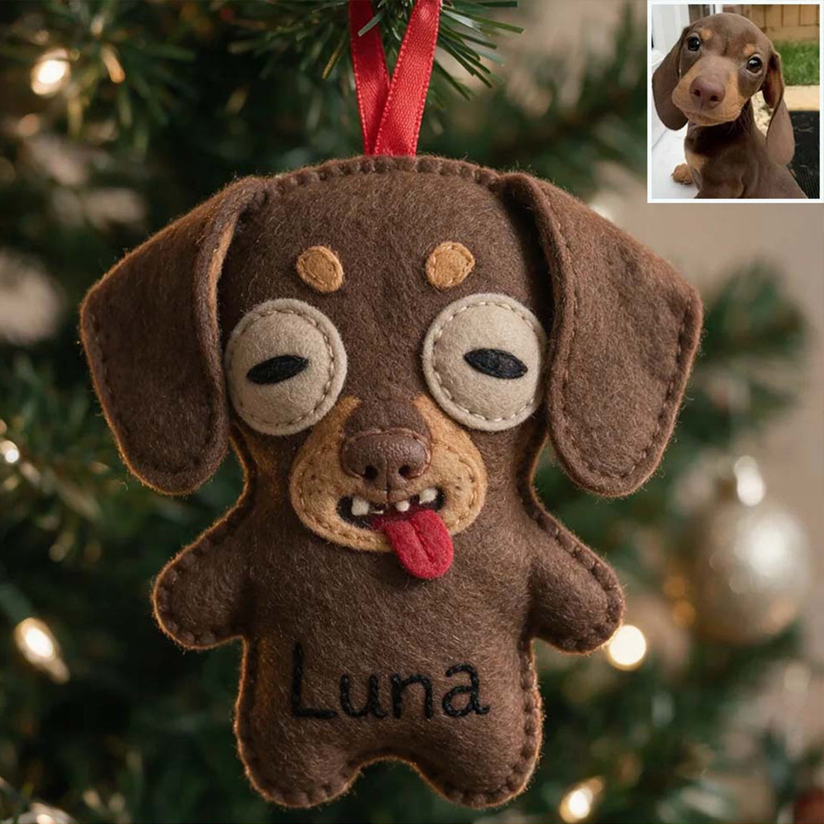 Cute & Fun Monster Pet Ornament - Personalized Dog Plush Ornament