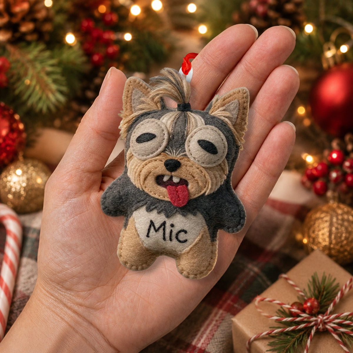 Cute & Fun Monster Pet Ornament - Personalized Dog Plush Ornament