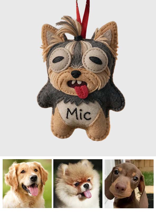 Cute & Fun Monster Pet Ornament - Personalized Dog Plush Ornament