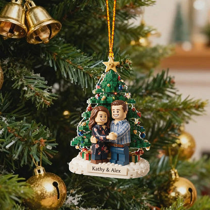 Christmas Couple - Personalized Couple Premium 3D Ornament