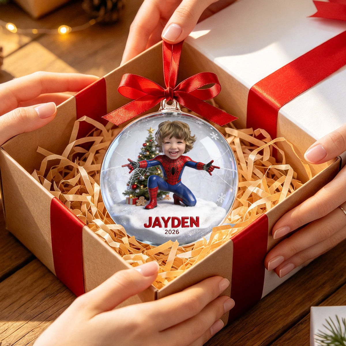 Spider Friends - Personalized Spider Acrylic Ball Ornament