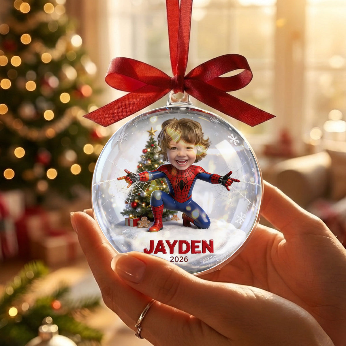 Spider Friends - Personalized Spider Acrylic Ball Ornament