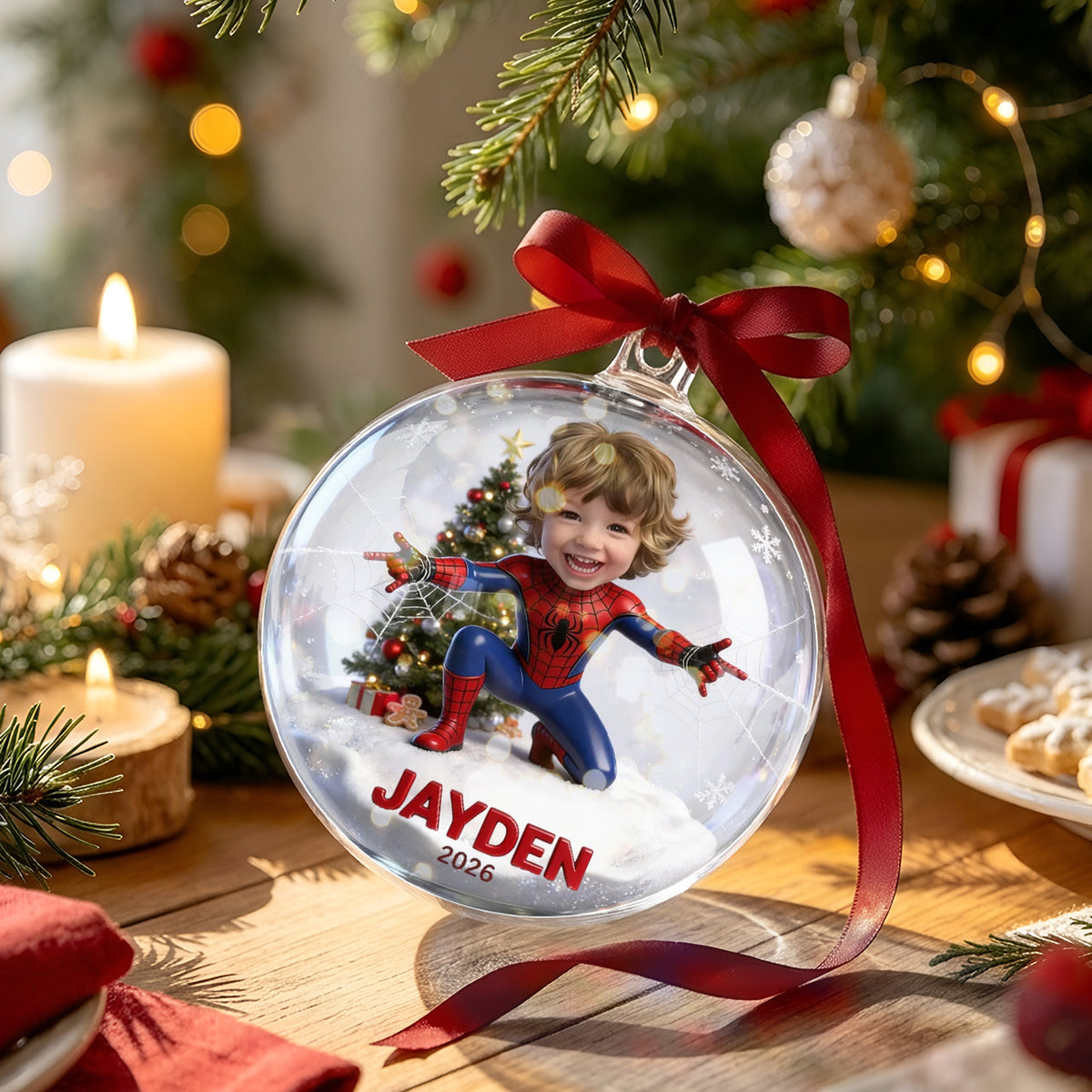 Spider Friends - Personalized Spider Acrylic Ball Ornament