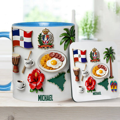Proud To Be Dominicana - Personalized Expats Accent Mug & Coaster