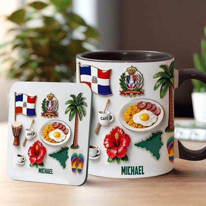 Proud To Be Dominicana - Personalized Expats Accent Mug & Coaster