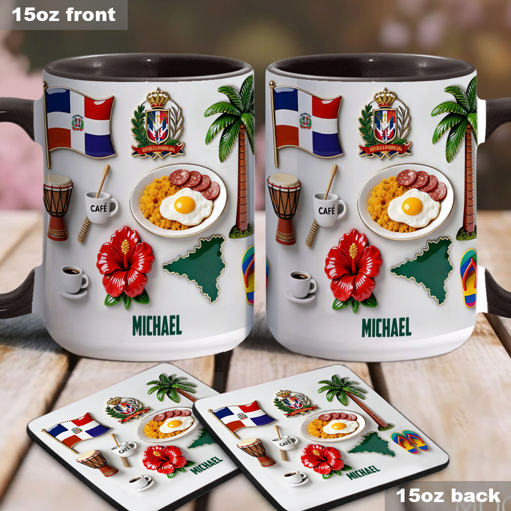 Proud To Be Dominicana - Personalized Expats Accent Mug & Coaster