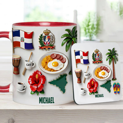 Proud To Be Dominicana - Personalized Expats Accent Mug & Coaster