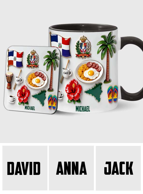 Proud To Be Dominicana - Personalized Expats Accent Mug & Coaster