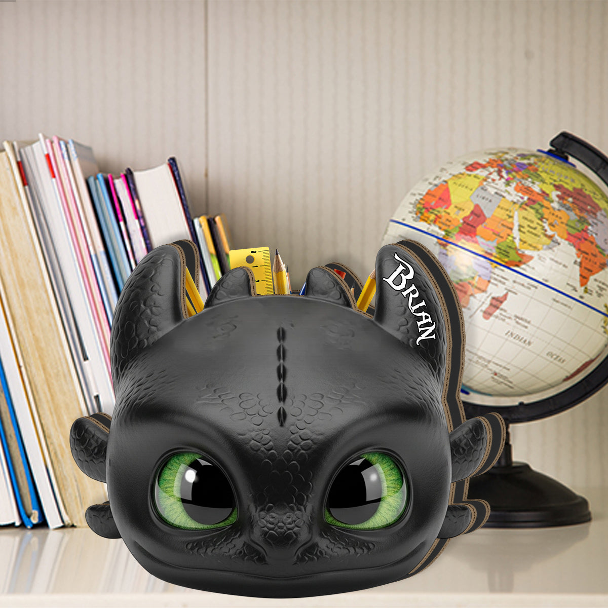 Amazing Dragon - Personalized Wooden Pen Holder