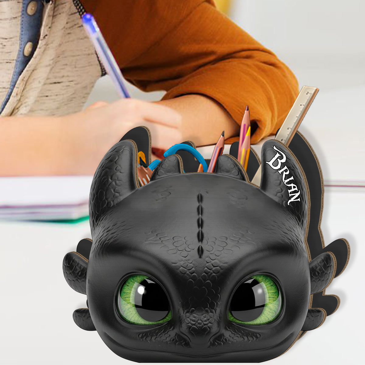 Amazing Dragon - Personalized Wooden Pen Holder