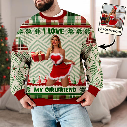 I Love My Girlfriend - Personalized Couple Ugly Sweater
