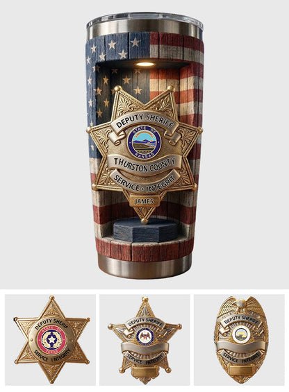 To Serve And Protect - Personalized Police Officer Tumbler