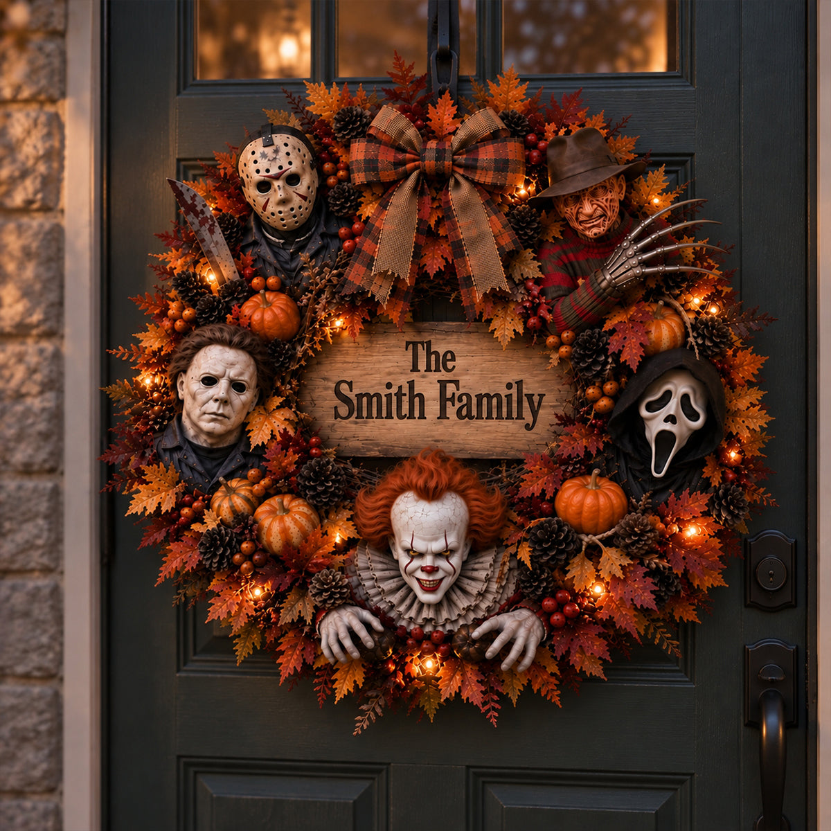 The Most Wonderful Time Of The Year - Personalized Horror Character LED Light Acrylic Sign