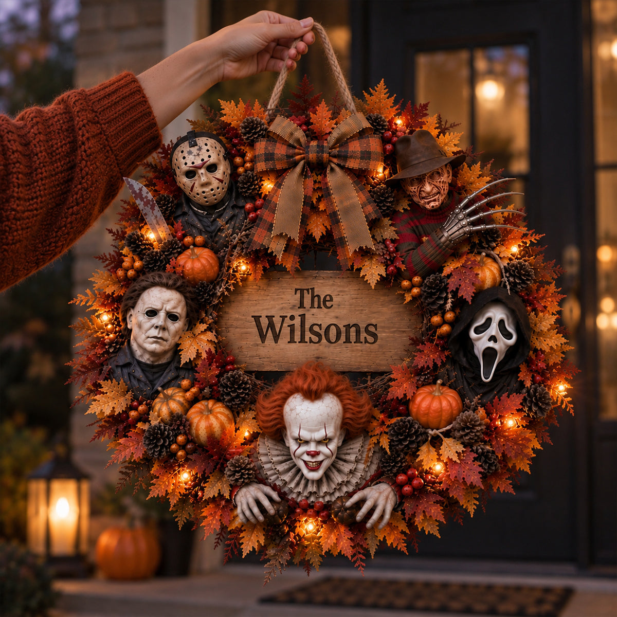 The Most Wonderful Time Of The Year - Personalized Horror Character LED Light Acrylic Sign