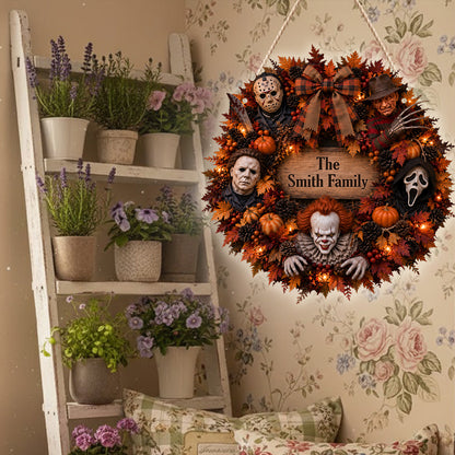 The Most Wonderful Time Of The Year - Personalized Horror Character LED Light Acrylic Sign