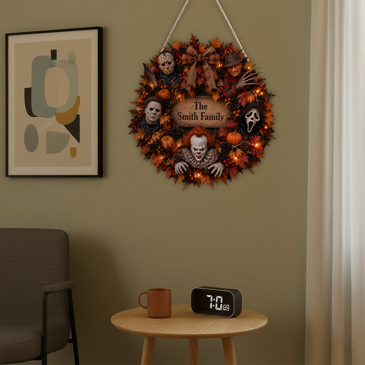 The Most Wonderful Time Of The Year - Personalized Horror Character LED Light Acrylic Sign