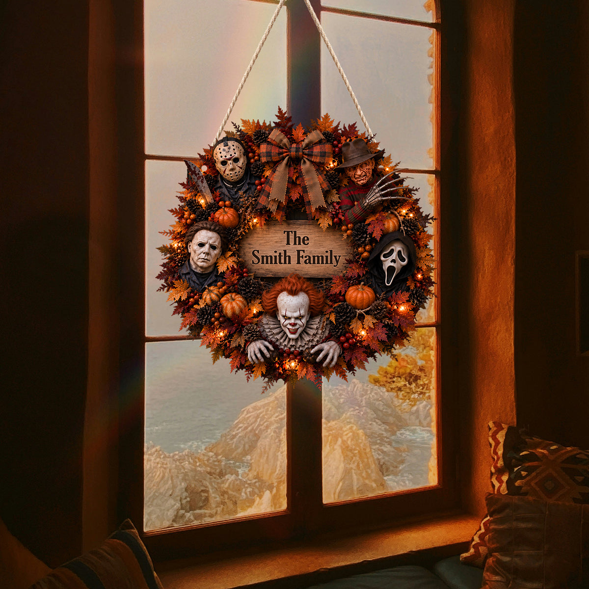 The Most Wonderful Time Of The Year - Personalized Horror Character LED Light Acrylic Sign