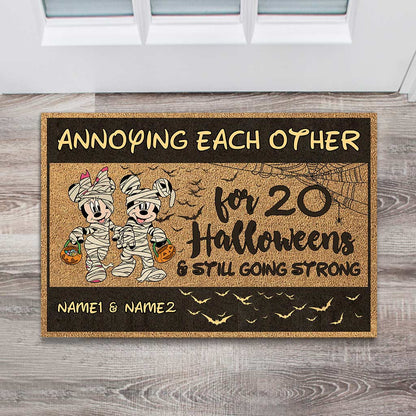 Annoying Each Other - Personalized Halloween Mouse Doormat