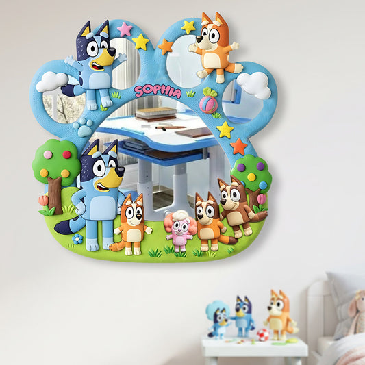 Rad Dog - Personalized Blue Dog Wall Hanging Mirror