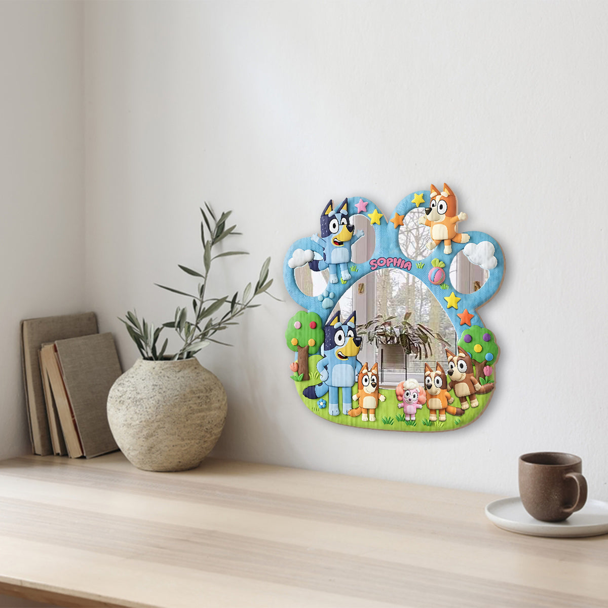 Rad Dog - Personalized Blue Dog Wall Hanging Mirror