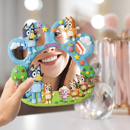 Rad Dog - Personalized Blue Dog Wall Hanging Mirror