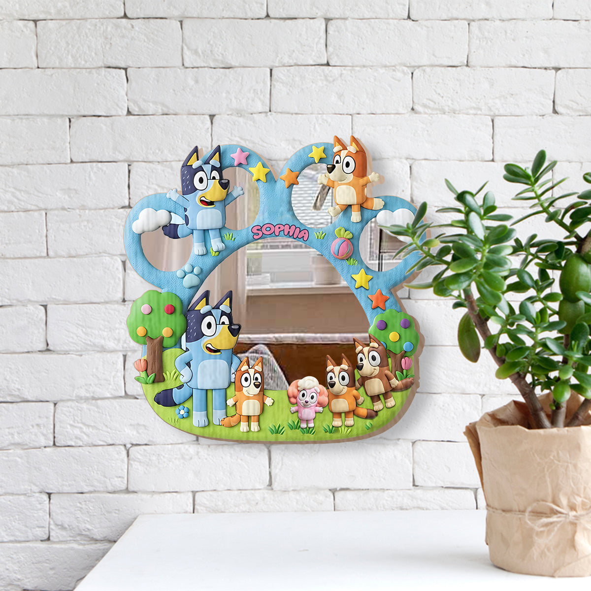 Rad Dog - Personalized Blue Dog Wall Hanging Mirror