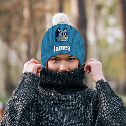 Blue Dog - Personalized Kid Beanie Hat